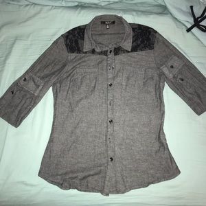 Juniors long sleeve button up